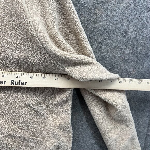 Soft Surroundings Sweater Women 1X Beige Sherpa Fleece Split Neck Pullover - Picture 3 of 10